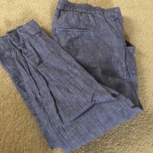 Old Navy linen blend blue pants size 2